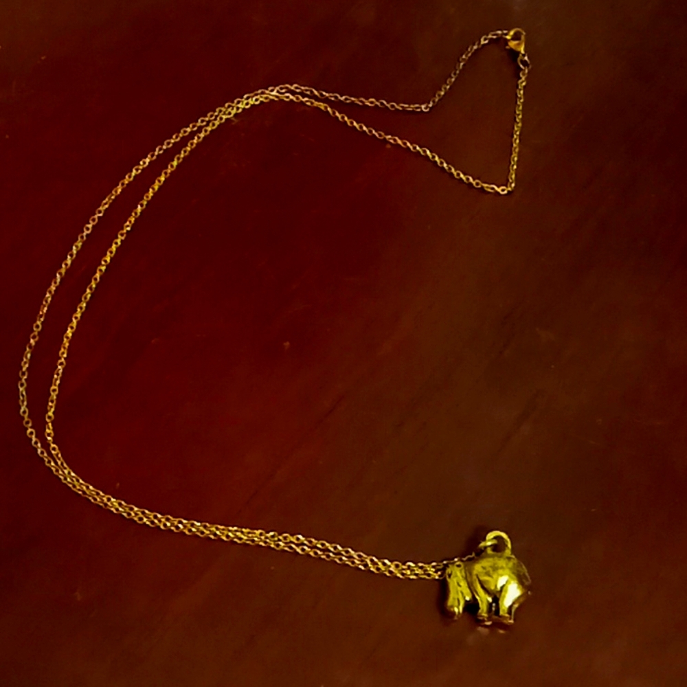 Gold Hippo Necklace